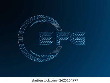 Diseño de Vector de logotipo de letra polivinílica baja EFG. Diseño de logotipo de poliéster inferior EFG. Logotipo de poliéster bajo.