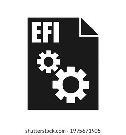 EFI Black File Vector Icon, Flat Design Style
