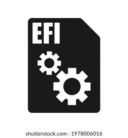 EFI Black File Vector Icon, Flat Design Style