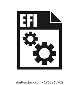 EFI File Vector Icon, Flat Design Style