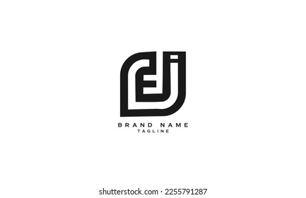 EFJ, EJ, FJ, JE, Abstract initial monogram letter alphabet logo design