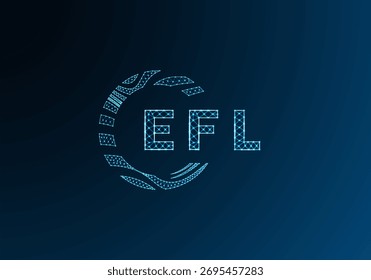 Diseño de Vector de logotipo de letra de polietileno baja EFL. Diseño de logotipo de poliéster inferior EFL. Diseño único del logotipo de baja poli de EFL.