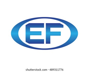 EF-letter abbreviations blue oval logo