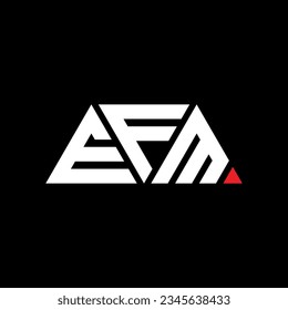 Diseño del logotipo de la letra triangular EFM con forma triangular. Monograma de diseño del logotipo del triángulo EFM. Plantilla de logotipo vectorial de triángulo EFM con color rojo. Logotipo triangular EFM Diseño sencillo, elegante y lujoso.