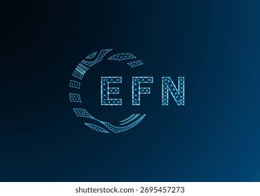Diseño de Vector de logotipo de letra de polietileno baja EFN. Diseño de logotipo de poliéster inferior EFN. Diseño único del logotipo de baja poli de EFN.