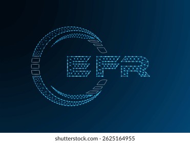 EFR low poly letter logo vector design. EFR lower poly logo design. Low poly logo.