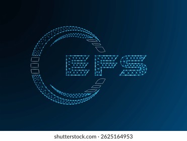 EFS low poly letter logo vector design. EFS lower poly logo design. Low poly logo.