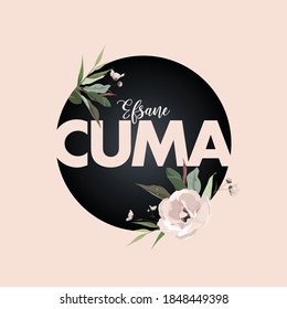 Efsane Cuma. Translate: Black Friday. Vector, flower, ornament, shopping, sale, discount. 