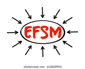 EFSM European Financial Stabilisation Mechanism - Emergency Funding Programme Reliant Upon Funds Raised On The Financial Markets, Acronym Text With Arrows