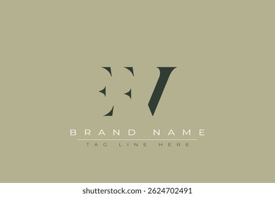 EFV abstrato letra logotipo design. Este logotipo é desenhado por três letras abstratas.