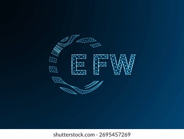 EFW baixo design de vetor de logotipo de letra poli. Projeto do logotipo poli inferior da EFW. EFW design exclusivo logotipo poli baixo.