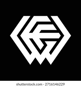 EFW Monogram Logo Concept, sobre fondo negro, se puede aplicar en camisa, ropa deportiva, marca, ropa y otros