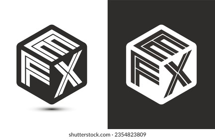 EFX letter logo design with illustrator cube logo, vector logo modern alphabet font overlap style. Premium Business logo icon. White color on black background