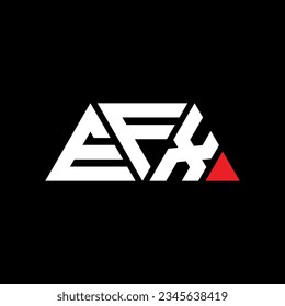 EFX triangle letter logo design with triangle shape. EFX triangle logo design monogram. EFX triangle vector logo template with red color. EFX triangular logo Simple, Elegant, and Luxurious design.
