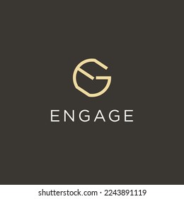 Letra EG, G y E ilustración vectorial mínima de logotipo 