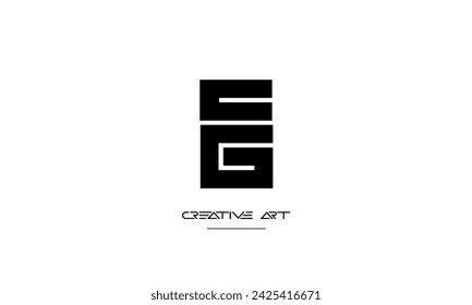 EG, GE, E, G abstract letters logo monogram
