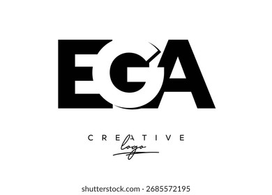 EGA Creativo Minimalista Espacio Negativo Logo Latter con Monograma Moderno para Branding y Negocio Lettermark Logo con inicial Letters Diseño de Logo para Branding.