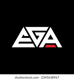 EGA triangle letter logo design with triangle shape. EGA triangle logo design monogram. EGA triangle vector logo template with red color. EGA triangular logo Simple, Elegant, and Luxurious design.