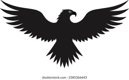egale silhouettes  vector black and white illustration