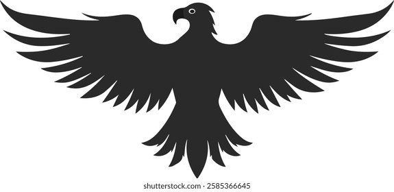 egale silhouettes  vector black and white illustration