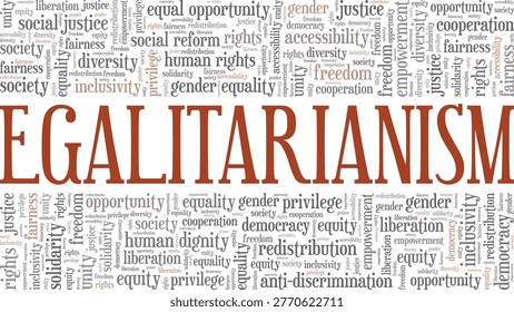 Egalitarianism word cloud conceptual design isolated on white background.