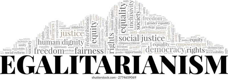 Egalitarianism word cloud conceptual design isolated on white background.