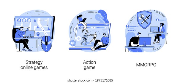 E-gaming industry abstract concept vector illustrations.