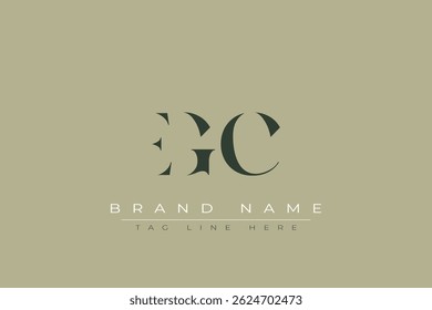 EGC abstract letter logo design. This logo is designed by three abstract letters.