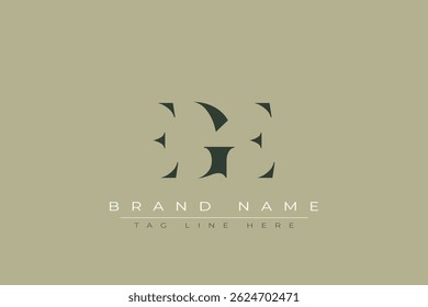 Diseño de logotipo de carta abstracta EGE. Este logotipo está diseñado por tres letras abstractas.