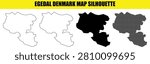 Egedal denmark map silhouettes set smooth vector dotted outline contour map in various styles perfect for any project needing accurate geographic representation of the area.