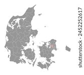 Egedal Municipality map, administrative division of Denmark. Vector illustration.