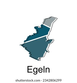 Egeln-Karte. Vektorkarte des deutschen Landes. Grenzen für Ihre Infografik. Design-Vorlage für Vektorgrafiken