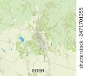 Eger, Hungary map poster art