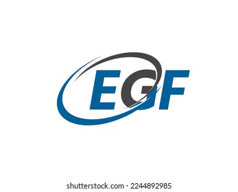 Letra EGF creativo diseño elegante del logo de swoosh