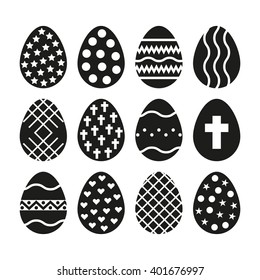 The egg of 12 icon. Easter symbol. UI. Web. Logo. Sign. Flat design. App. Stock vector