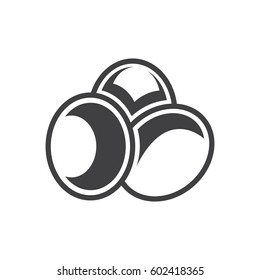 egg 3 balls Farm icon black color