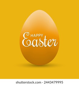 Egg 3d icon. Happy Easter banner, poster or background. Greeting card design. Vector illustration.