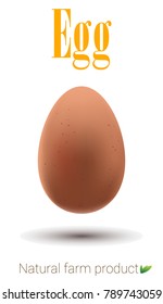 Egg 3D vector realistic illustration on white background
