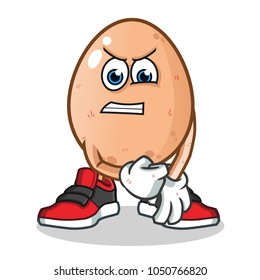 egg after fight mascot vector cartoon illustration