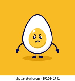 Egg angry cute character illustration