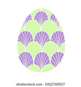 Egg with art deco pattern, Easter holiday design element, vector