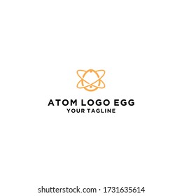 egg and atom logo design icon template vector