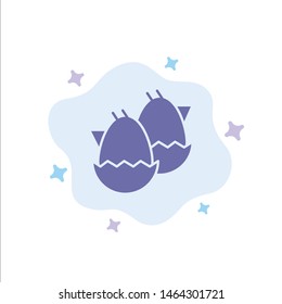 Egg, Baby, Easter, Nature Blue Icon on Abstract Cloud Background. Vector Icon Template background