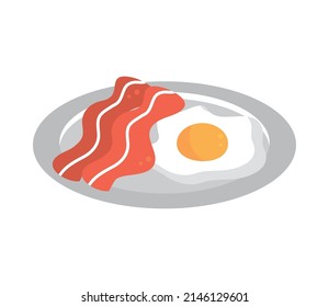 egg and bacon breakfast icon