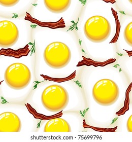 Egg and bacon seamless pattern