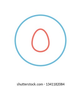 Egg Badge Sticker Outline Vector Icon