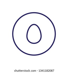 Egg Badge Sticker Outline Vector Icon
