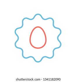 Egg Badge Sticker Outline Vector Icon