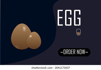 Egg banner model design in vector type.
