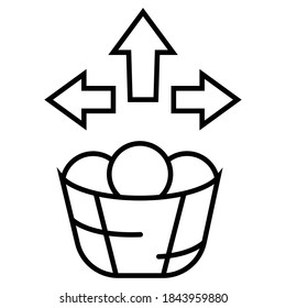 Egg basket vector icon photo